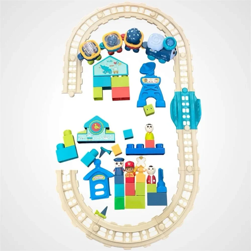 KUB Musical Train Track Building Block Toy Set Figures Bridge Accessories